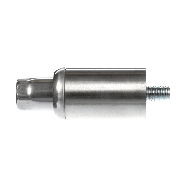 A metal cylinder with a screw on a white background.
