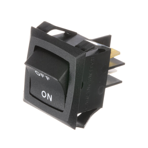 A black Low Temp Industries switch with white text reading "on" and "off"