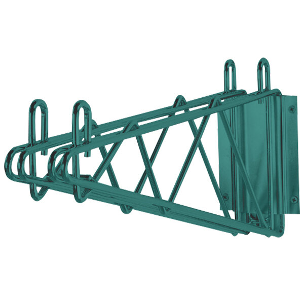 Advance Tabco GDB-18 18" Deep Double Wall Mounting Bracket for Adjoining Green Epoxy Coated Wire Shelving