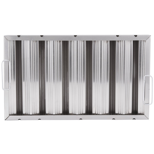 All Points 26-3902 12"(H) x 20"(W) x 2"(T) Stainless Steel Hood Filter - Ridged Baffles