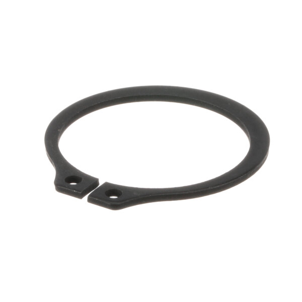 A black rubber Baxter Snap Ring with two holes.