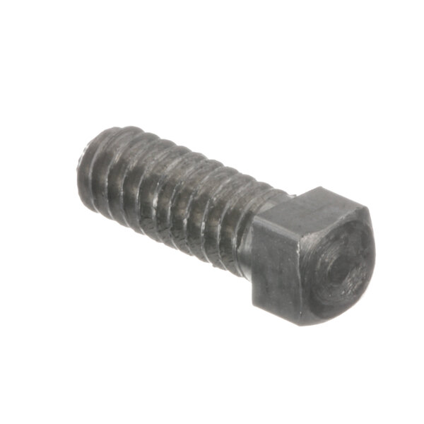 A close-up of a screw with a hex head.