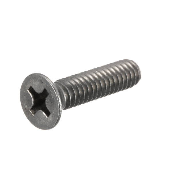 A close-up of an Alto-Shaam screw on a white background.