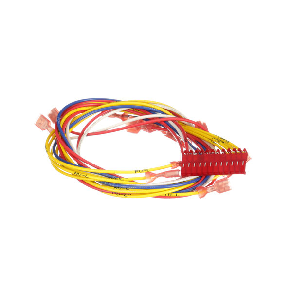 A close-up of a Henny Penny wire harness with several colorful wires.