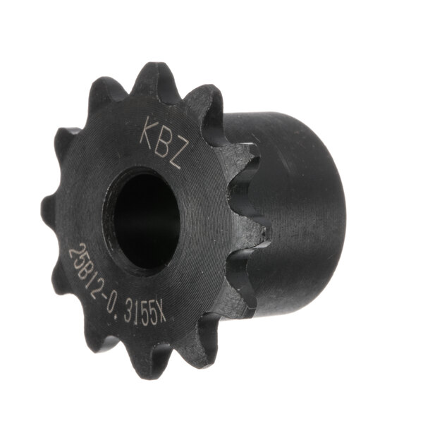 A black Antunes motor sprocket gear with a hole.