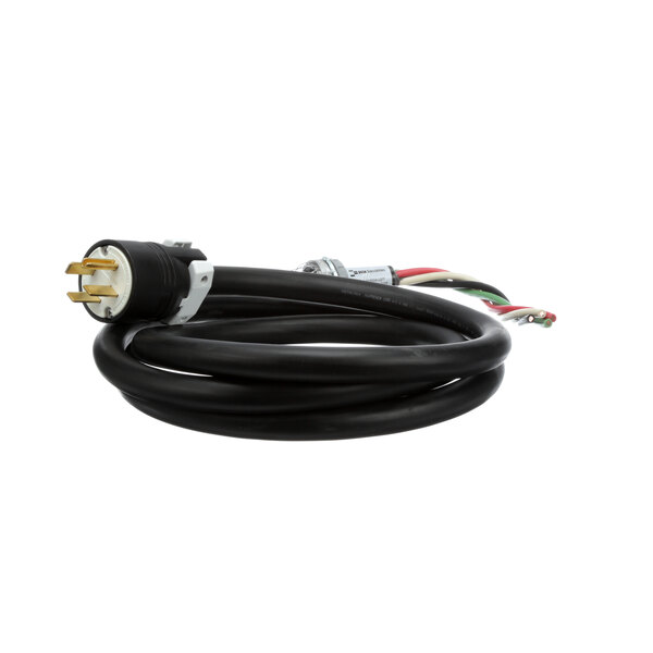 A black HK Dallas power cord with a white plug.