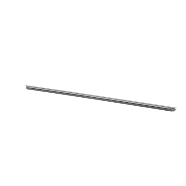 A long metal bar with a black handle on each end.