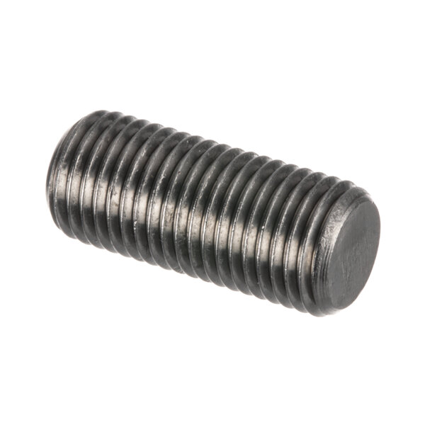 A close-up of a Henny Penny Stud Latch screw with a black thread.