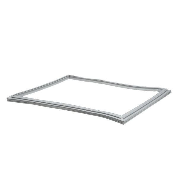 A white plastic frame with a metal frame holding a Franke window seal.