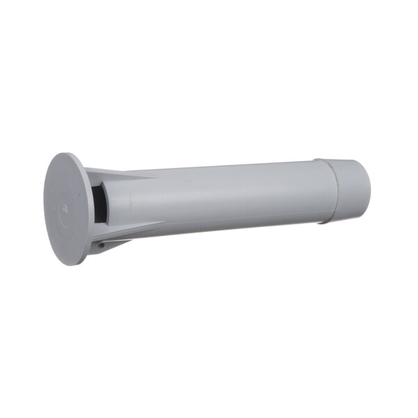 A white plastic cylinder with a black handle.