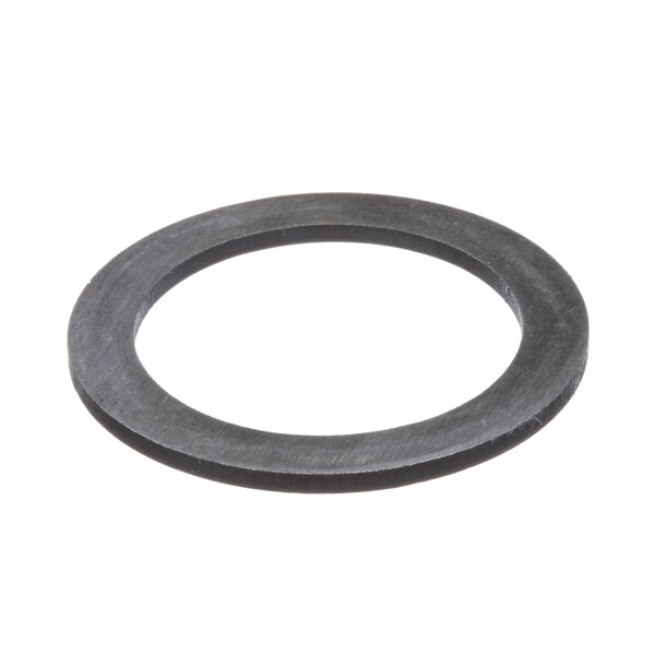 A black rubber washer with a black circle in the center.