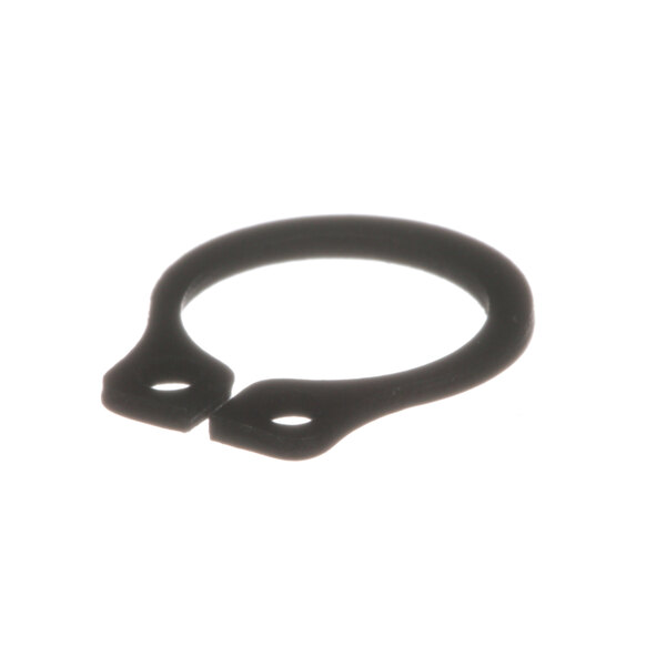 A black rubber Hobart retaining ring with two holes.