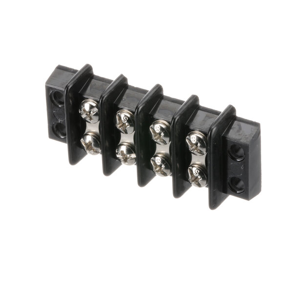 A black and silver ProLuxe 6014 terminal block with four screws.