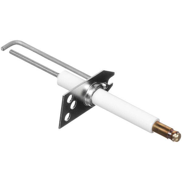 A white and silver metal Alliance Laundry spark electrode with a white tip.