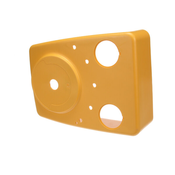 A yellow plastic Rondo front housing with holes.