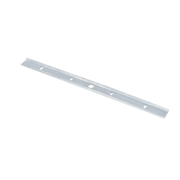 A white metal Master-Bilt door sill with holes.