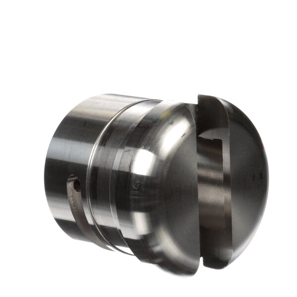 A stainless steel Univex lock shaft housing with metal rings.