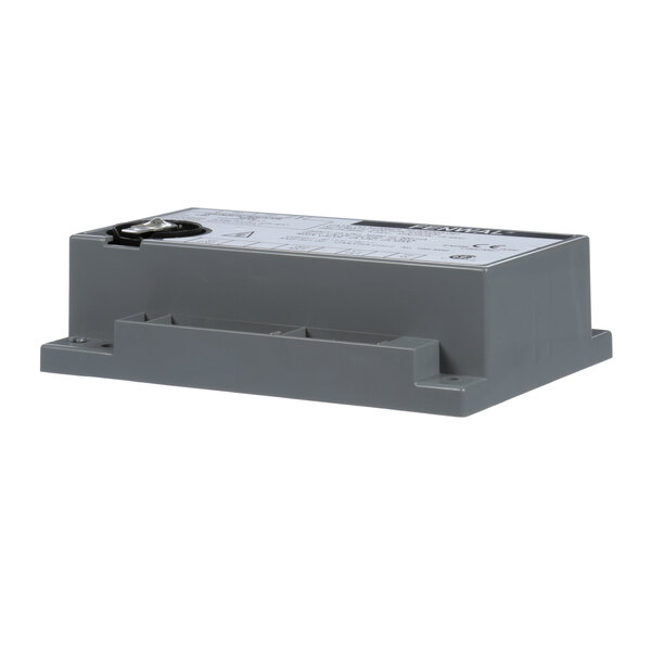 A grey rectangular Wood Stone ignition module with a black cover on top.