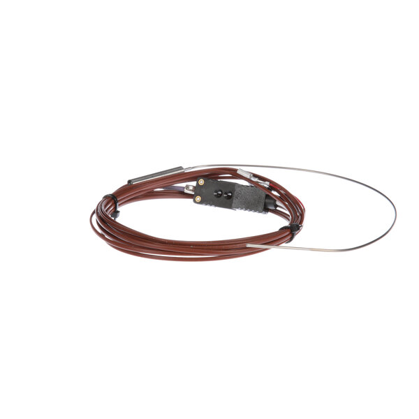 A brown Lincoln thermocouple cable with a wire attached.