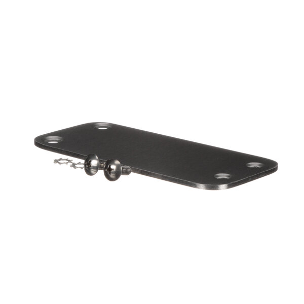 A black rectangular Blodgett top plate with two hooks and screws.