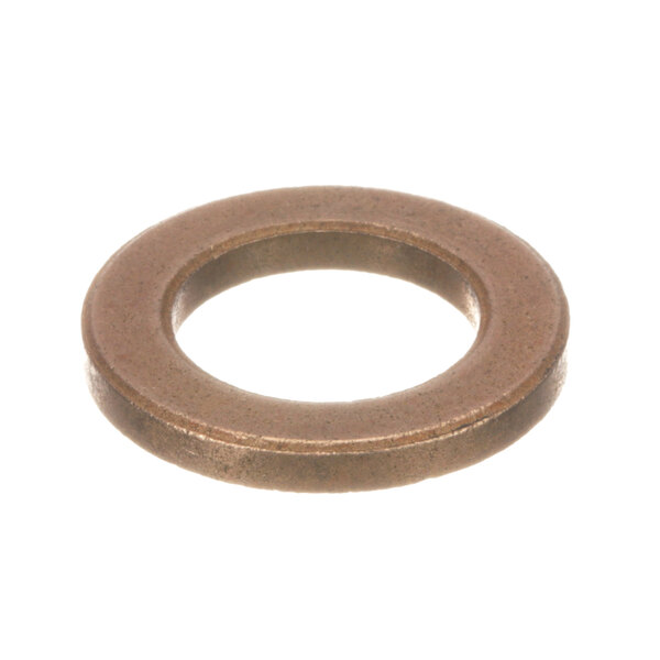 A close-up of a metal ring with a brown tint.
