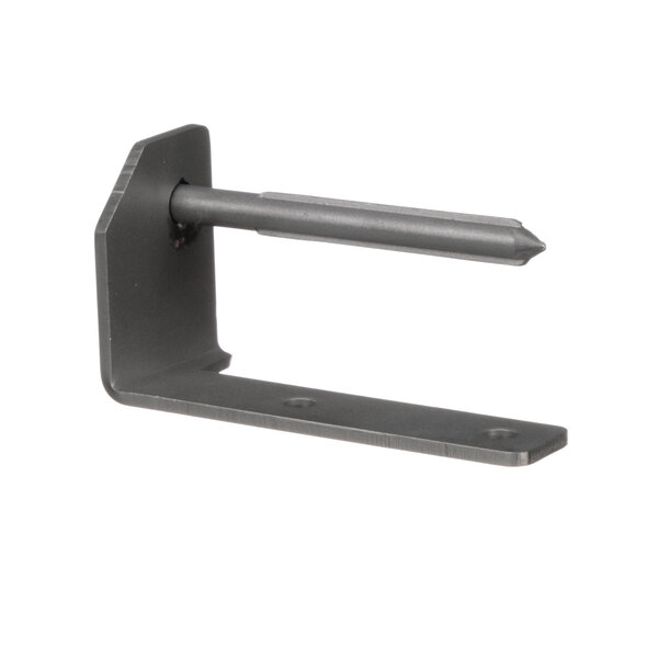A black metal bracket with a metal handle on a metal piece.
