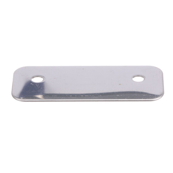 A silver rectangular Merrychef ceramic plate retainer with holes.