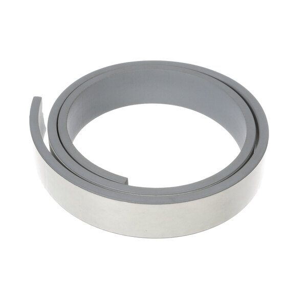 A roll of grey rubber tape with a white background.