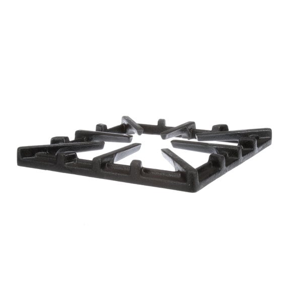 A black metal 12" square Vulcan grate with holes.