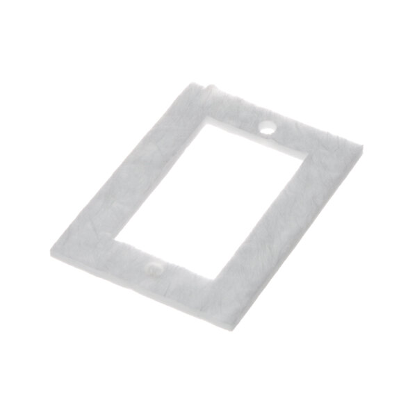 A white rectangular plastic plate with a hole.