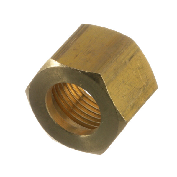 A close-up of a brass Vulcan 3/8 ball nut.