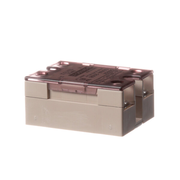 A rectangular Doyon Baking Equipment ELC800 solid state relay with a clear cover.
