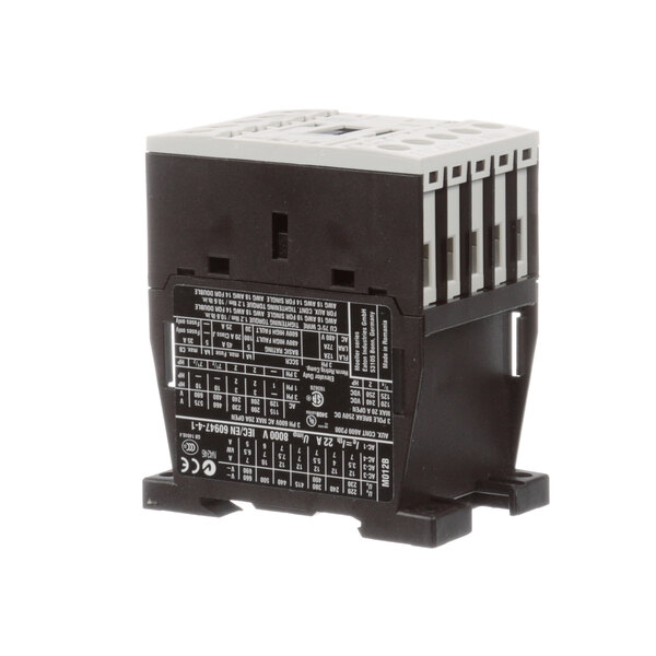 A Blakeslee 70192 motor contactor, a small black electrical device with two wires.