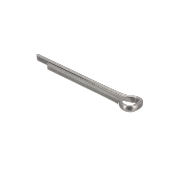 A long silver metal cotter pin.