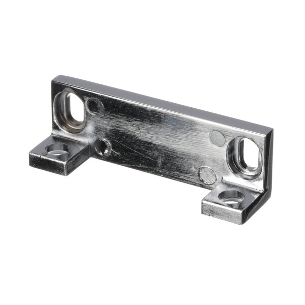A Traulsen stainless steel lock keeper bracket with two holes.