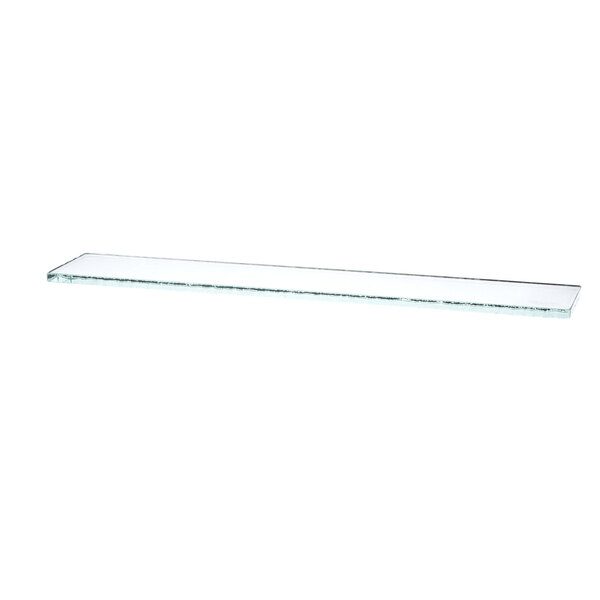 A clear rectangular glass shelf.