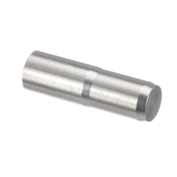 A silver cylindrical metal tube with a metal hinge pin on the end.