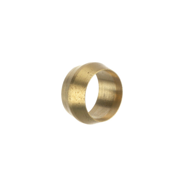 A close-up of a gold ring with a brass finish.