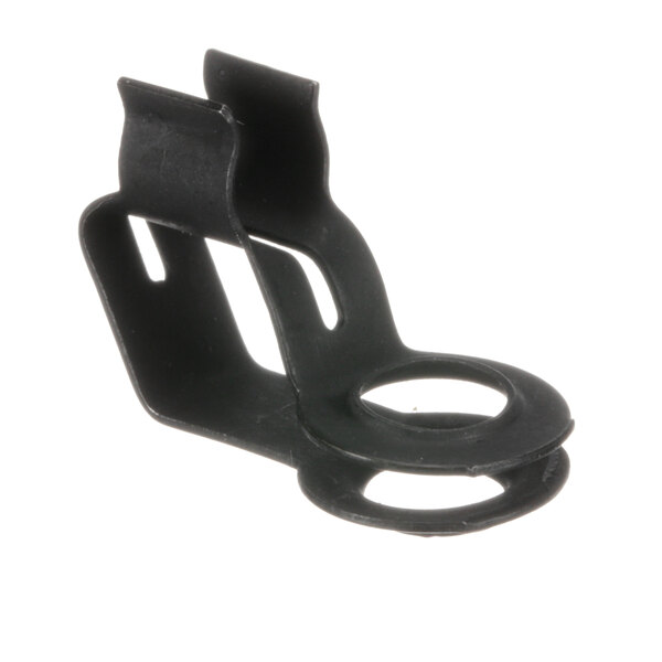 A black plastic Moffat damper rod clip with holes.