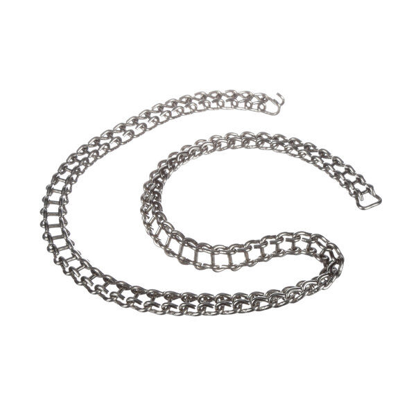 A silver Nieco chain with a clasp.