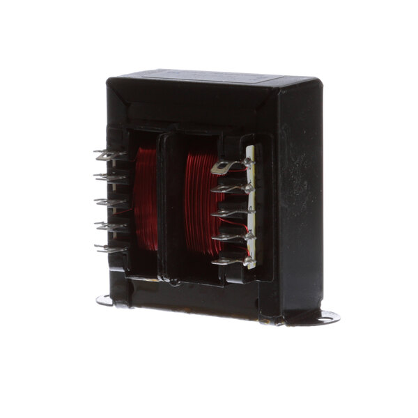 A small black Marshall Air transformer with red wires.