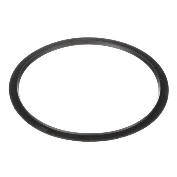 A black rubber ring with a circle shape on a white background.