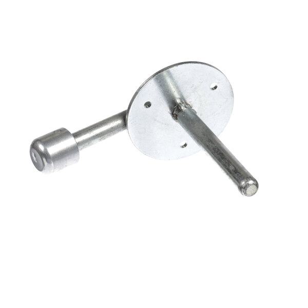 The round metal base of a Kason 480-000400 inside safety handle with a screw on the end.