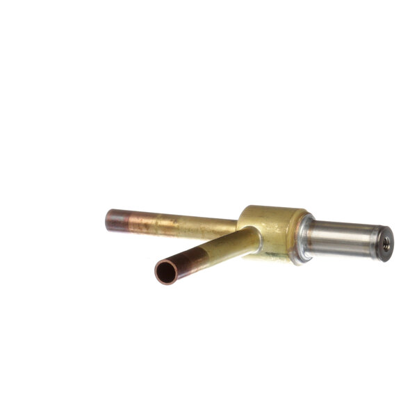 A brass Hoshizaki valve body with a metal pipe.