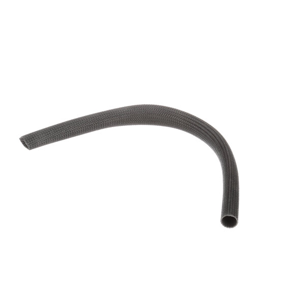 A black flexible tube on a white background with a long end.