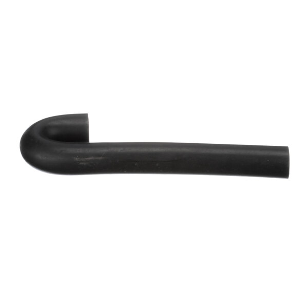 A black pipe with a long handle on a white background.