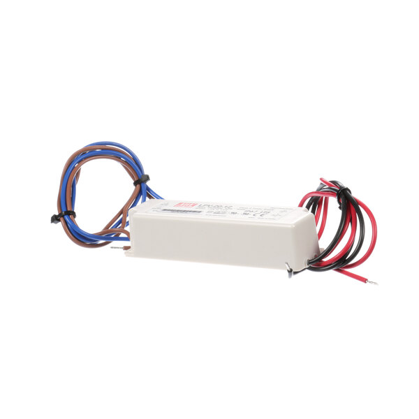 A white rectangular Continental Refrigerator power supply with blue and red wires.