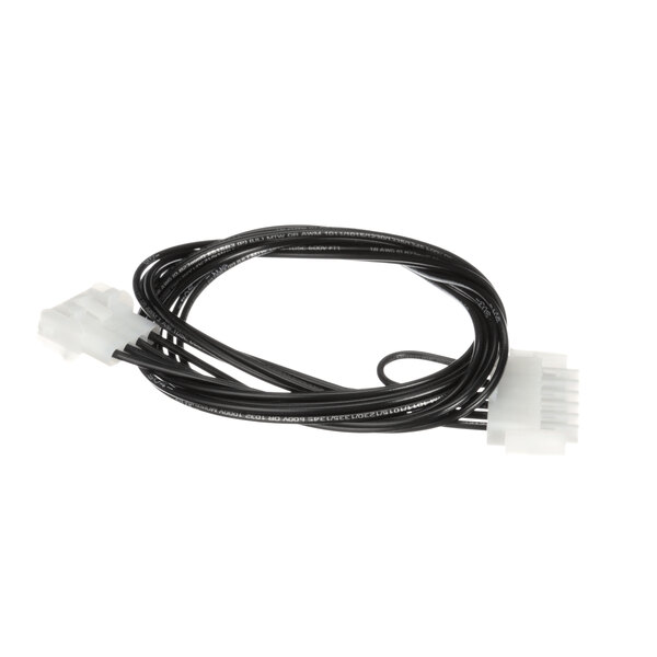 A black and white cable with white connectors.