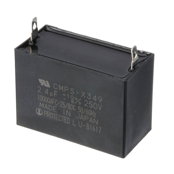 A black rectangular Hoshizaki capacitor with metal connectors and text.