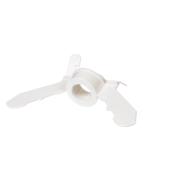 A white plastic Taylor agitator blade with two holes.